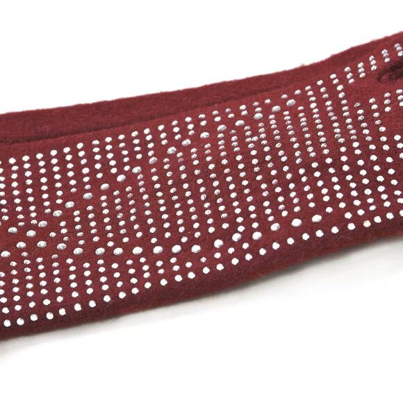 Wine Red 70% Wool and 30% Polyester Gloves with Touch Screen Function - Picture 5 of 5